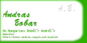 andras bobar business card
